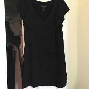 White House Black Market Black Vneck Tunic Small